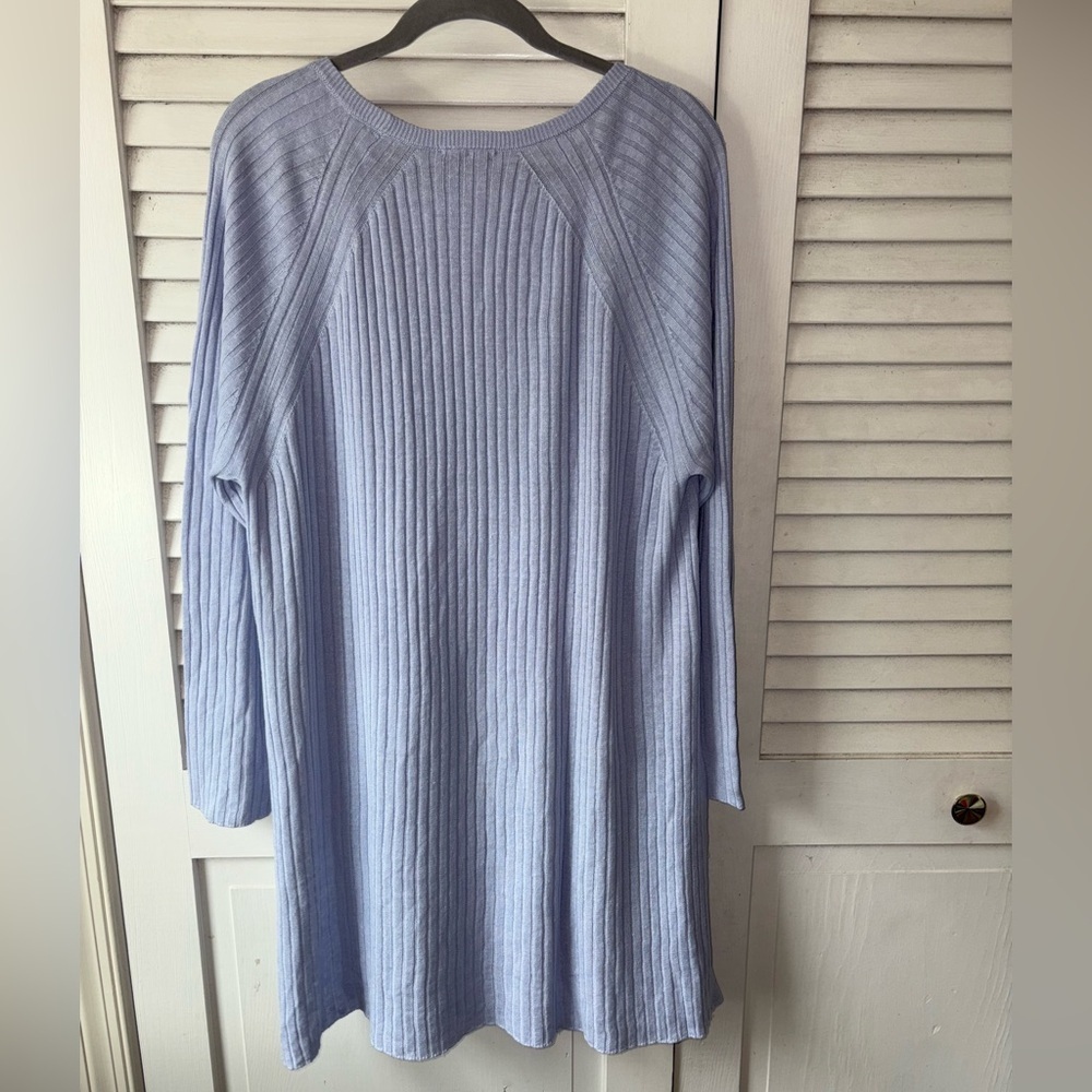 Eileen Fisher Linen Cotton Ribbed Tunic Sweater XL Lavender Lightweight - Picture 4 of 5